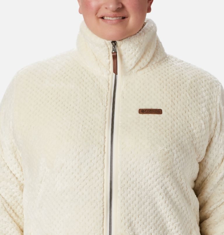 Women's Columbia Fireside II Plush Full Zip Fleece Jackets Cream | Plus Size CA-K605L